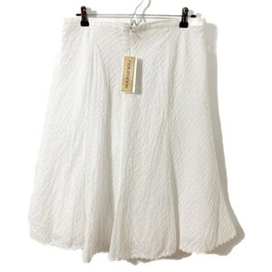 NWT Notations Tone on Tone Texture Stripe Fully Lined A-line Skirt Invisible Zip